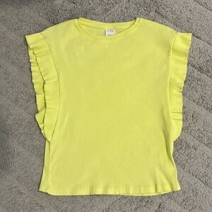 yellow Zara kids ruffle top